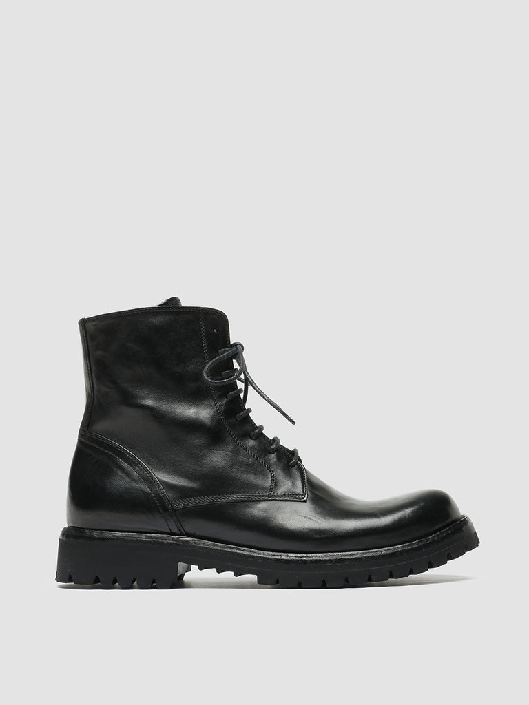 Men's Black Leather Lace Up Boots JOSS 001 – Officine Creative EU