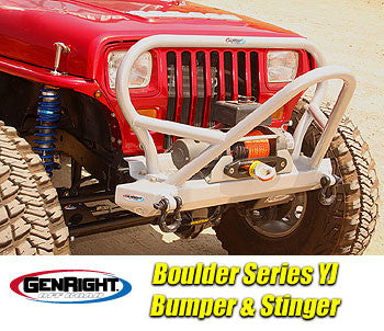 GenRight Jeep YJ Front Bumper w/ Boulder Stinger - Steel – iDeal Off-Road