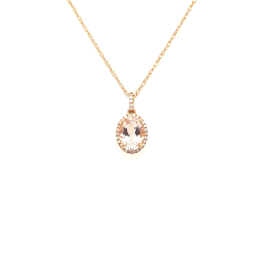 Morganite & Diamond Pendant