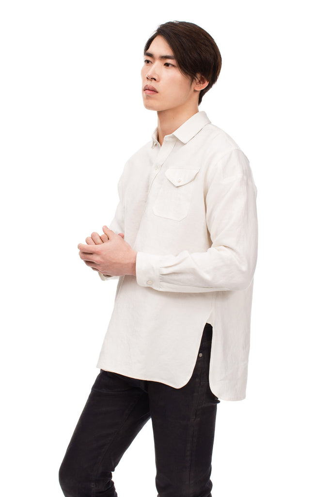 blluemade french linen pullover workwear oyster