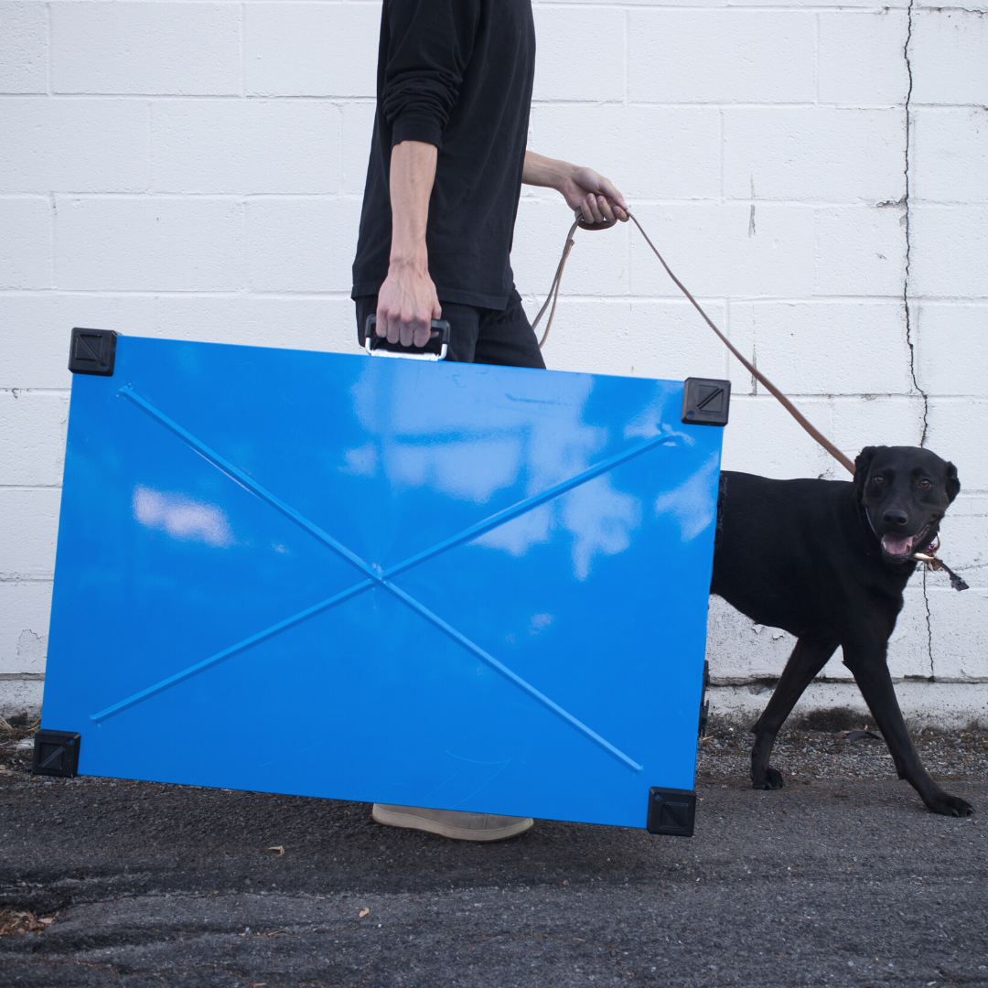 sky blue dog crate