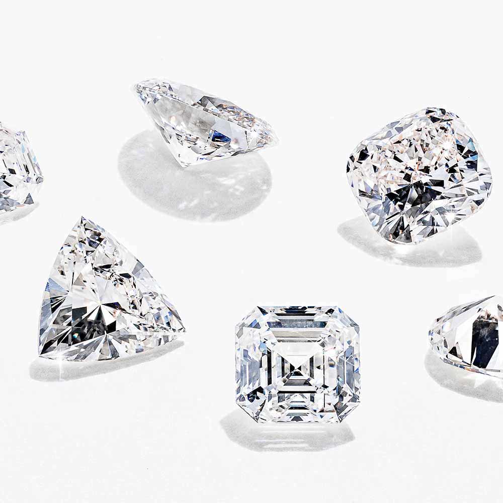 Six lab-grown CVD diamonds