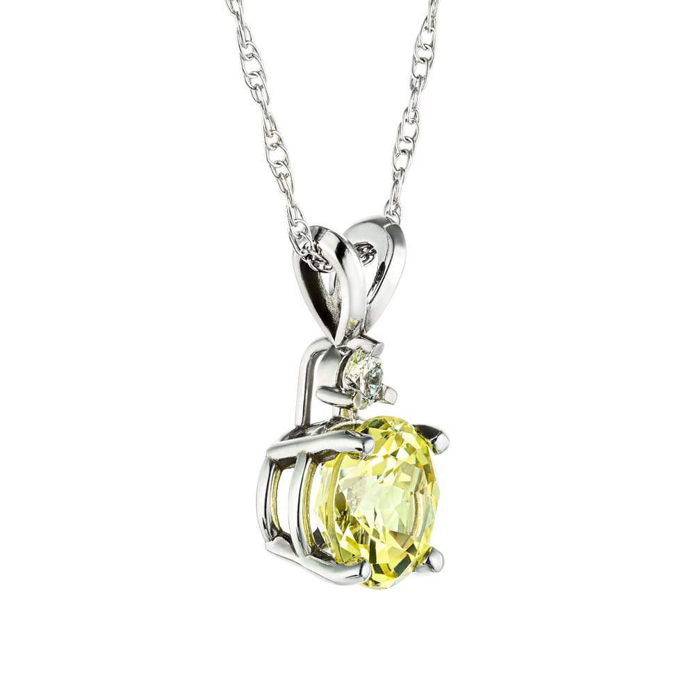 Diamond Accented Pendant - 2.23 Yellow Sapphire Gemstone (RTS)