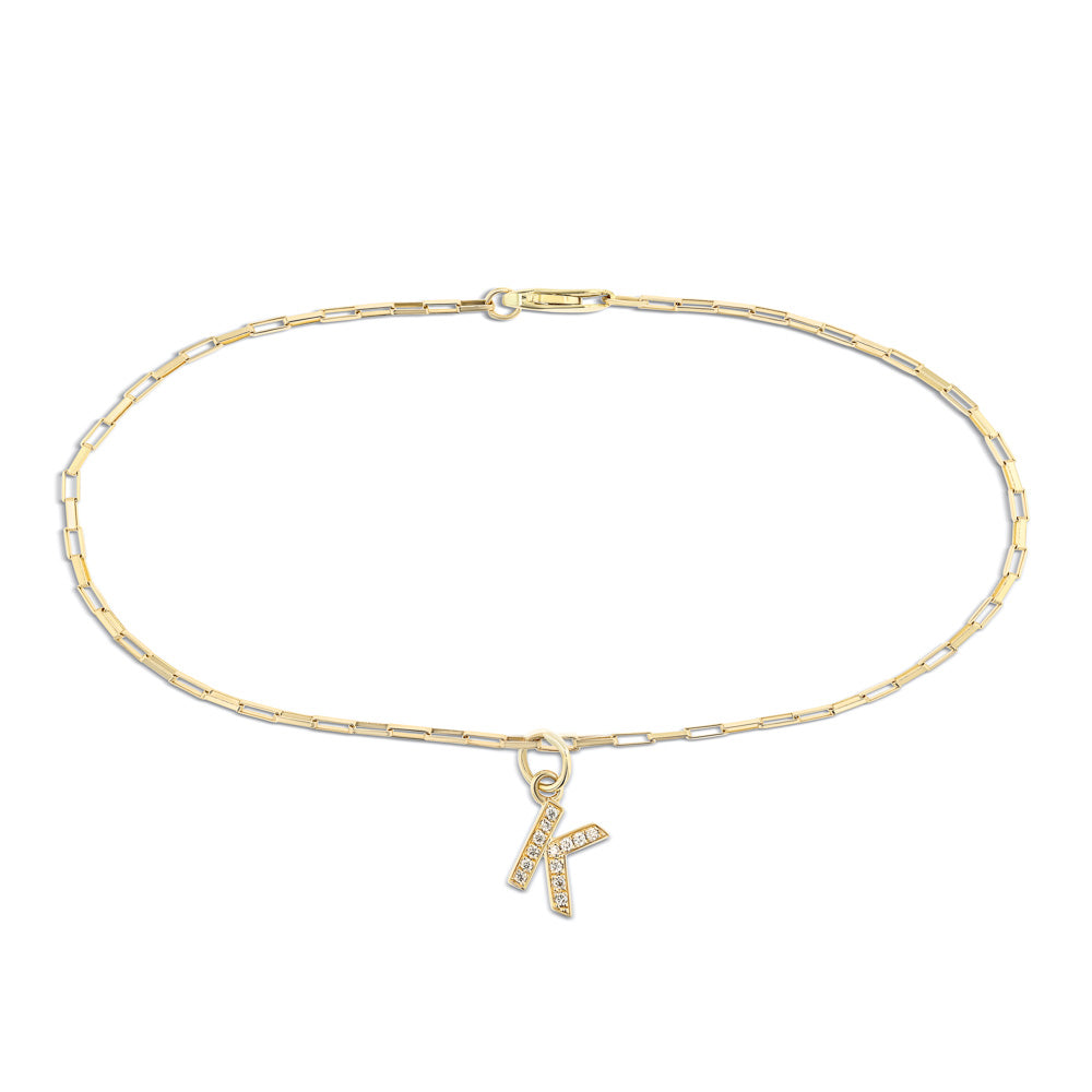 The Diamond Initial Bracelet 14K - 1 Letter