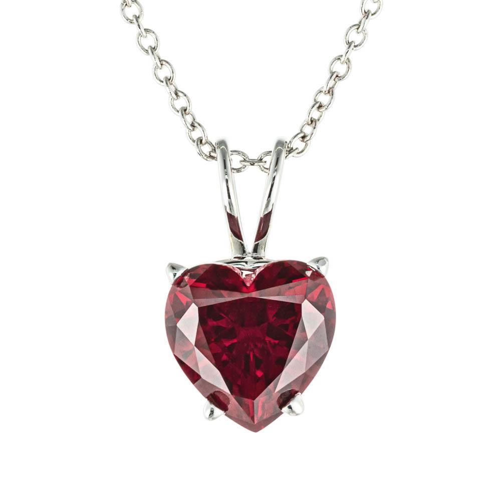Buy 14kt Gold Ruby Necklace, Ruby Diamond Necklace, Ruby Heart Pendant,  July Birthstone Necklace Online in India - Etsy