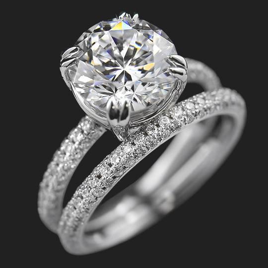 Socialite Micro Pavé Engagement Ring | MiaDonna