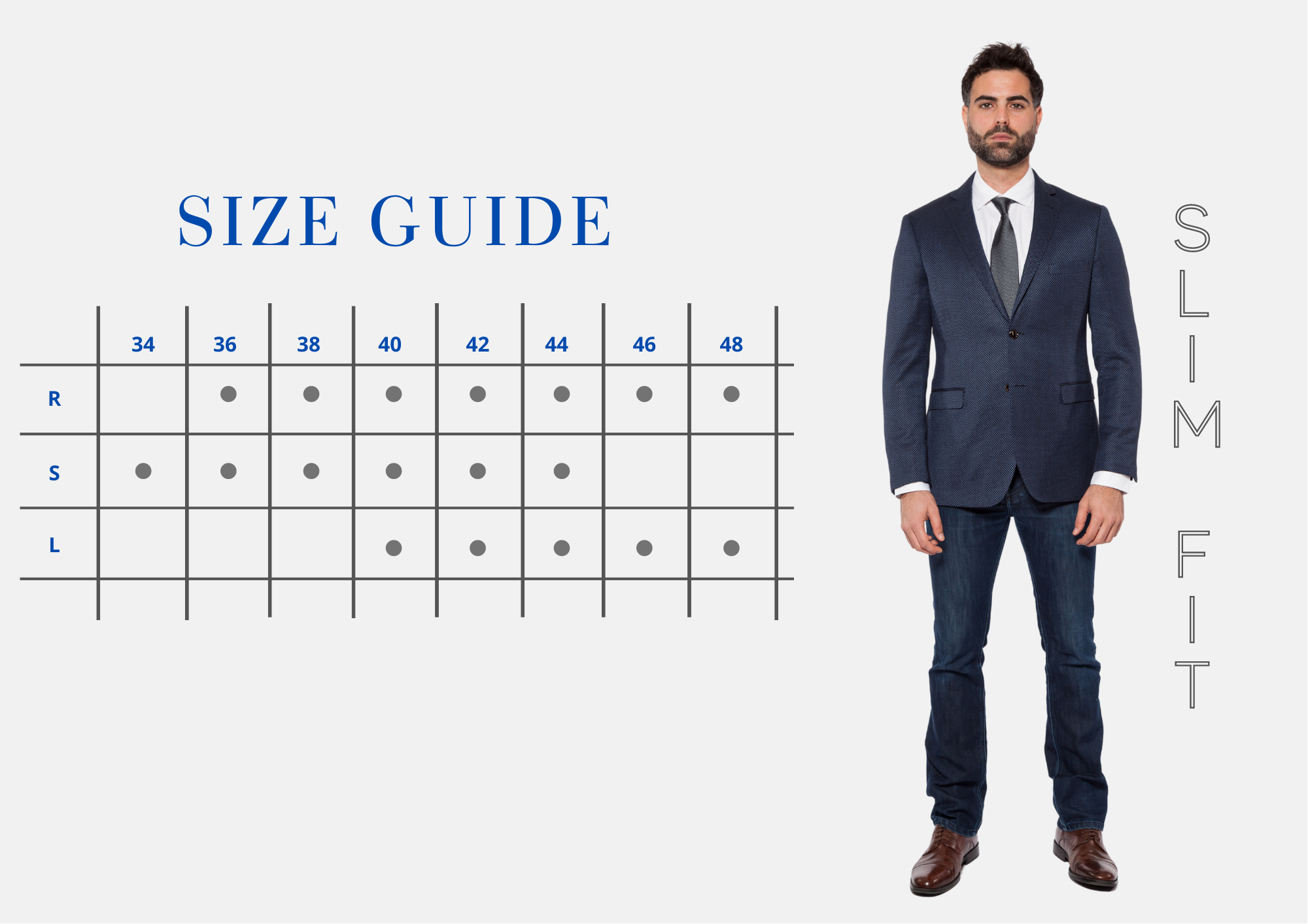 Marina Imports- Size Guide, Slim Fit