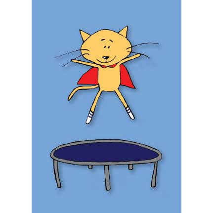 Cat On A Trampoline Card 72 Bumblebee Lane