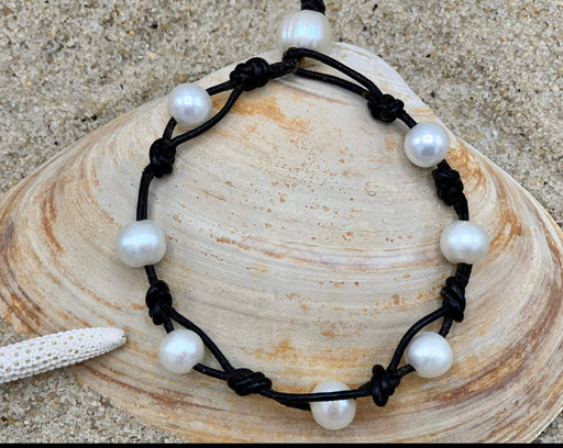 Single Enormous Australian Cultured Gold Pearl Bracelet On Leather, Huge Cultured Pearl, Leather and Pearls Jewelry, Boho, Beach Jewelry