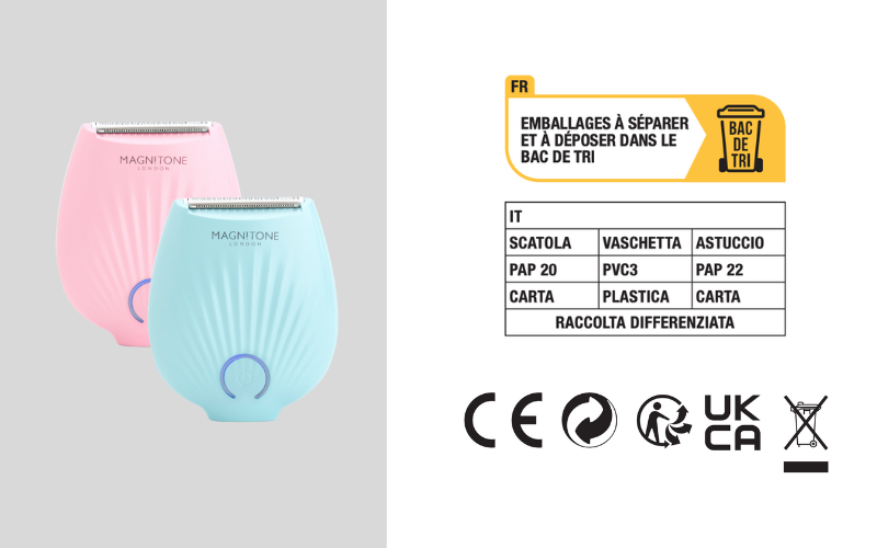 Recycling Guidance for MAGNITONE GoBare Shaver