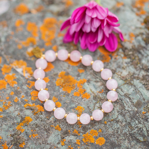 rose quartz meaningful gemstone bracelet