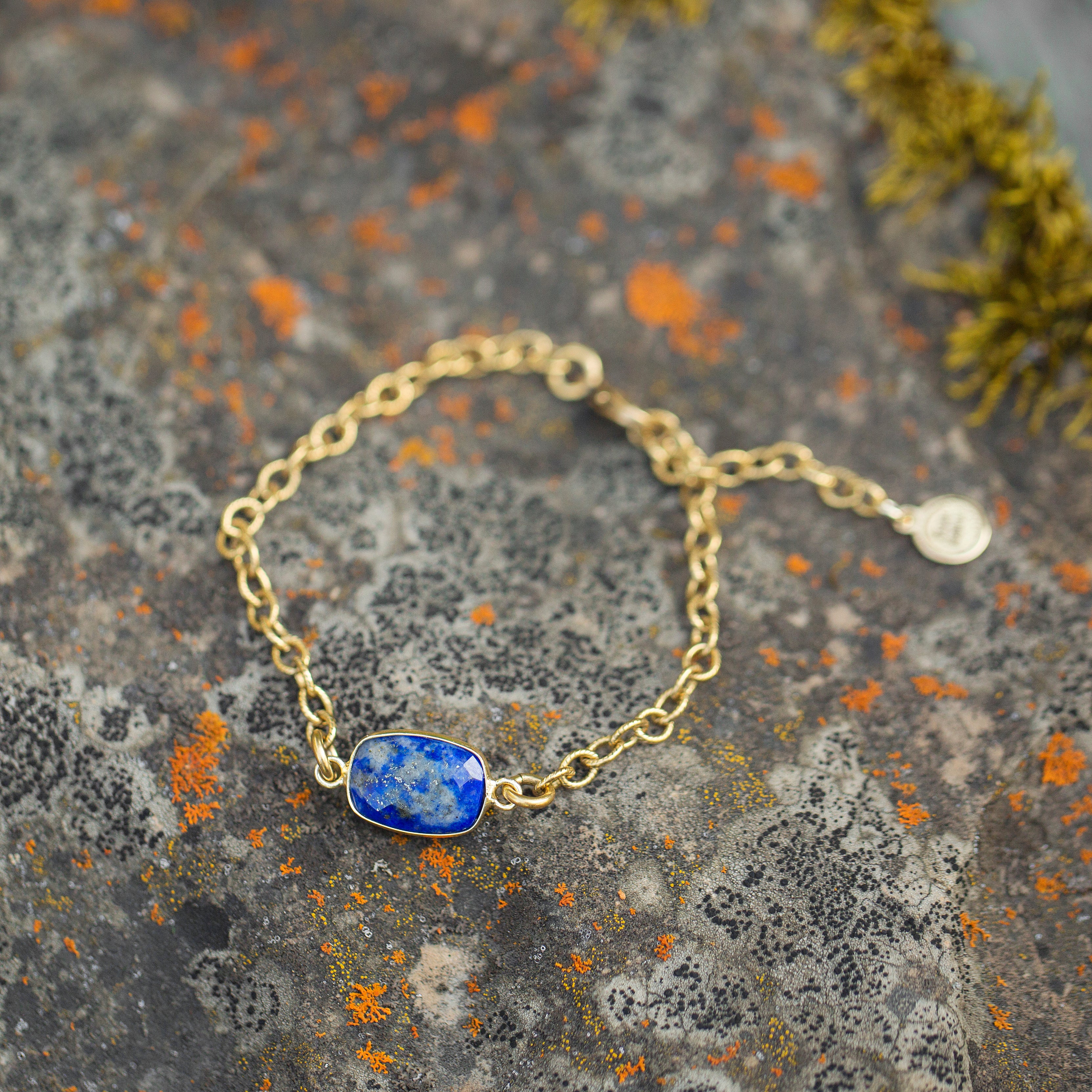 lapis gold gemstone bracelet 