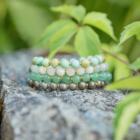 hydrangea inspired meaningful bracelet set 