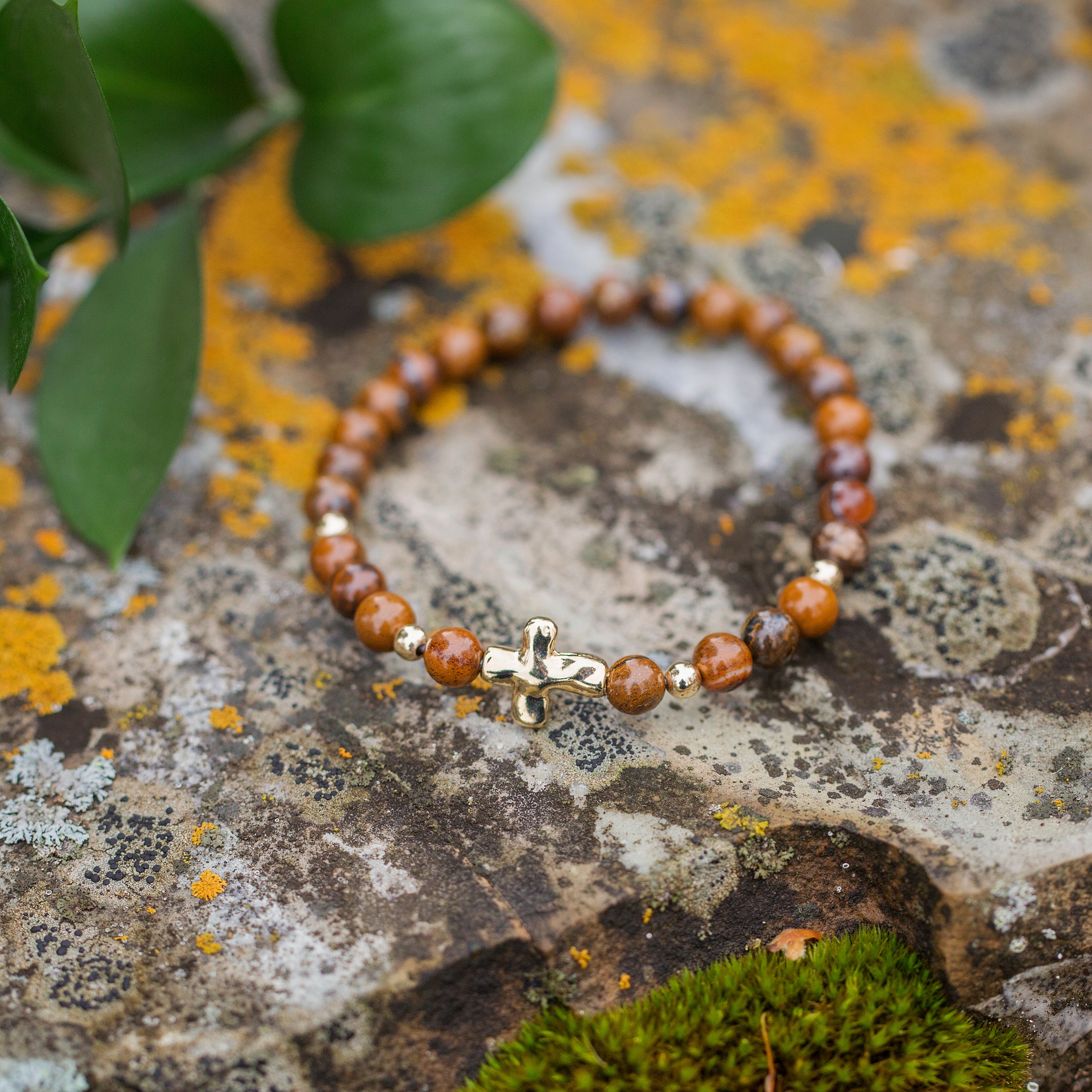 jasper cross bracelet 