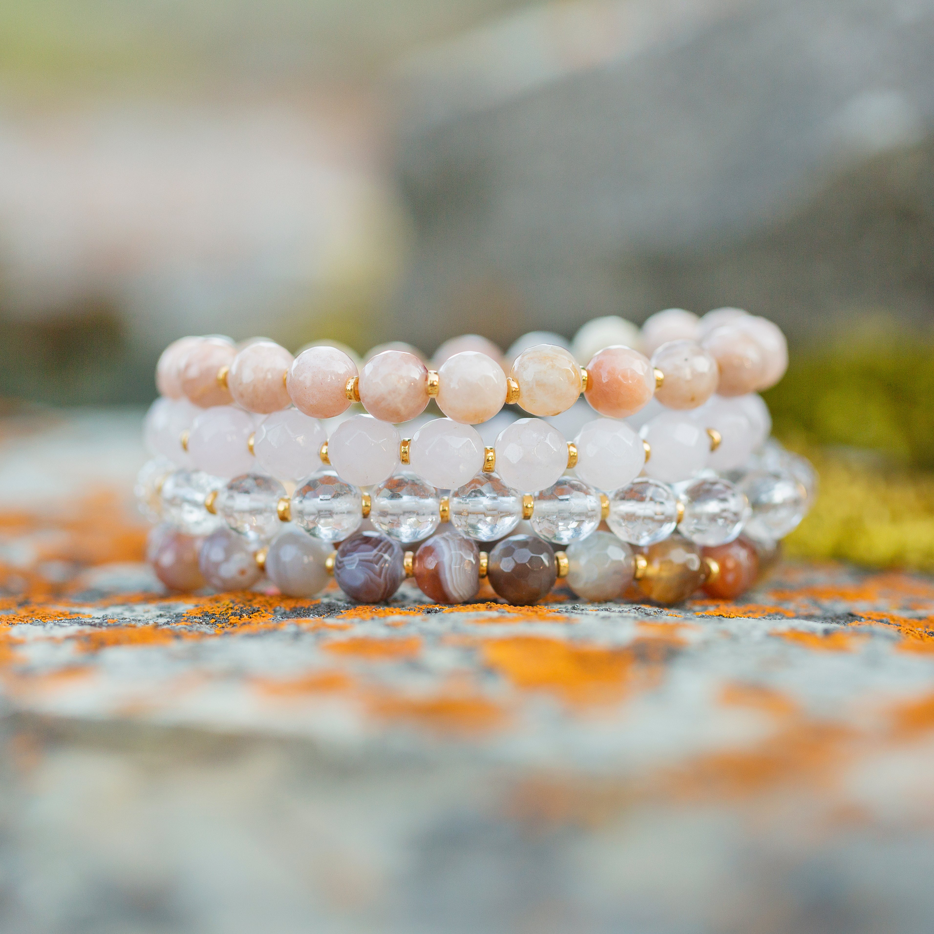 chamomile gemstone bracelet set 