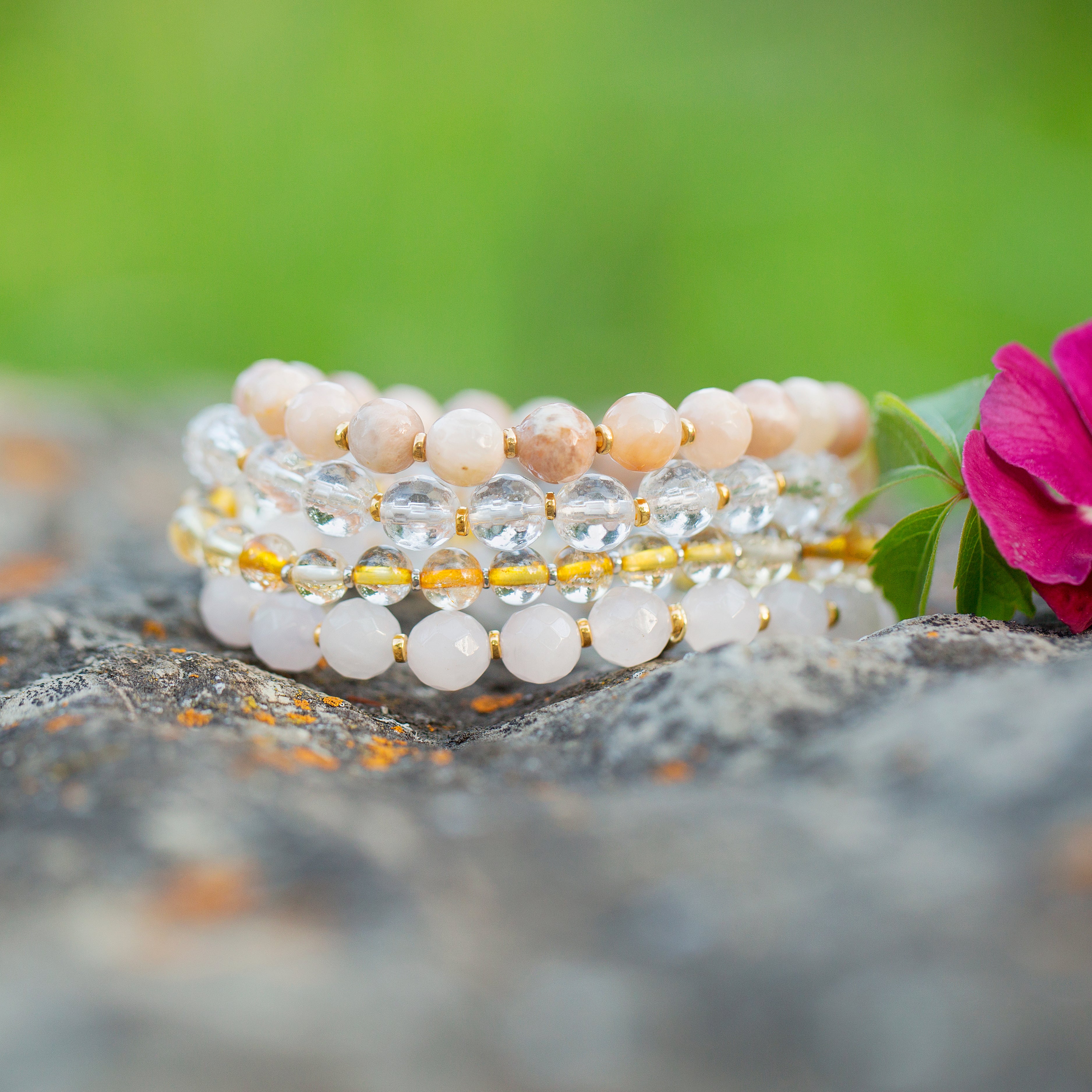 daisy beaded bracelet set 