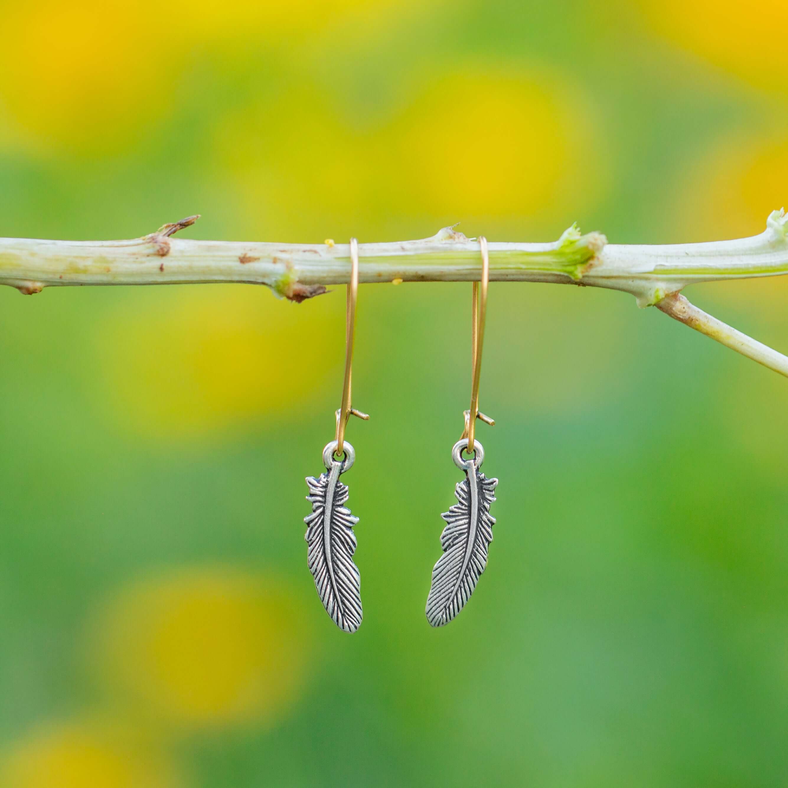 Feather earrings stock photo Image of blackwhite white  29991858