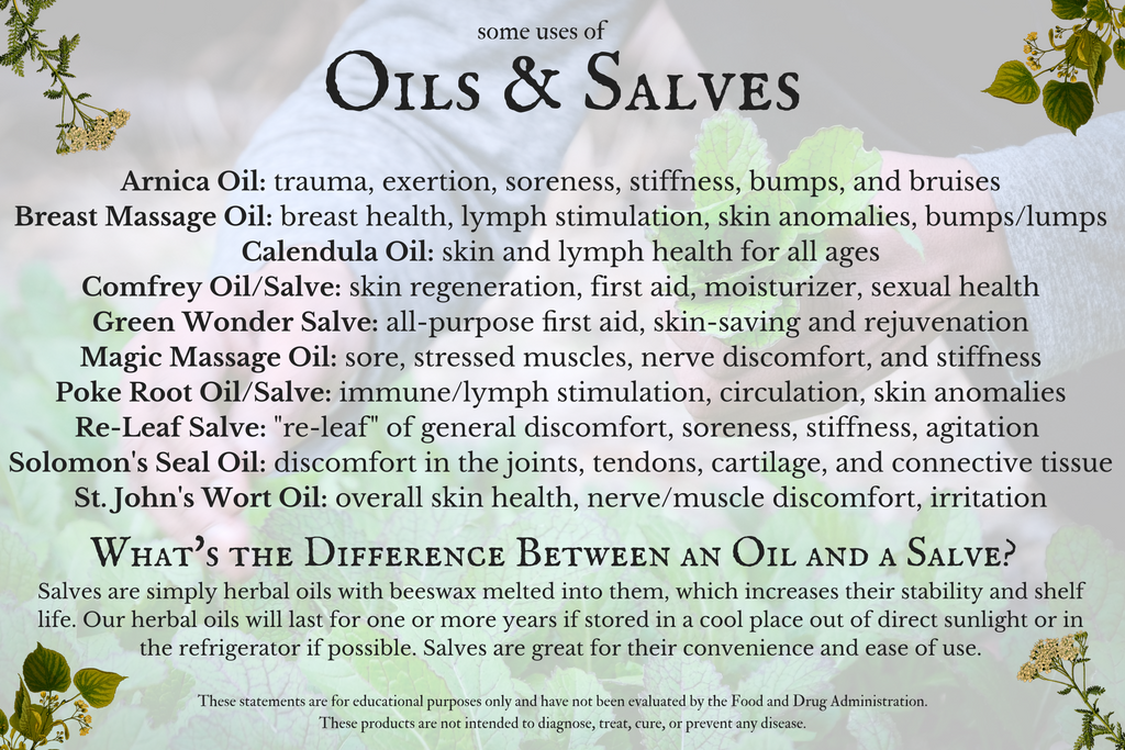 Uses and Benefits of Herbal Oils and Salves