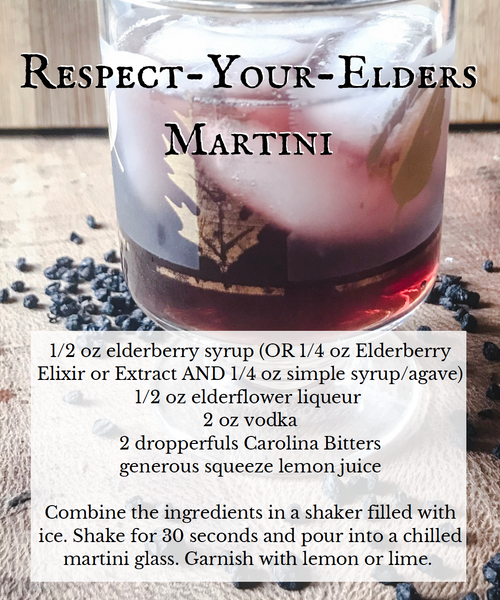 Respect Your Elders Elderberry Martini Cocktail