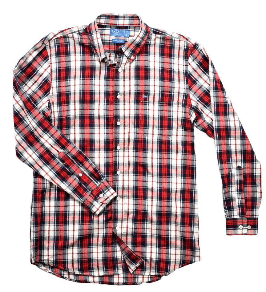 Button Down Shirt - Coast Apparel James Plaid Dress Shirt