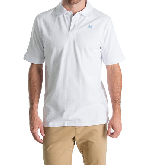 khaki pants with white polo