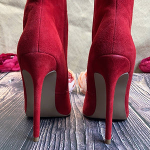 Steve Madden Red Manmade Booties 6.5M