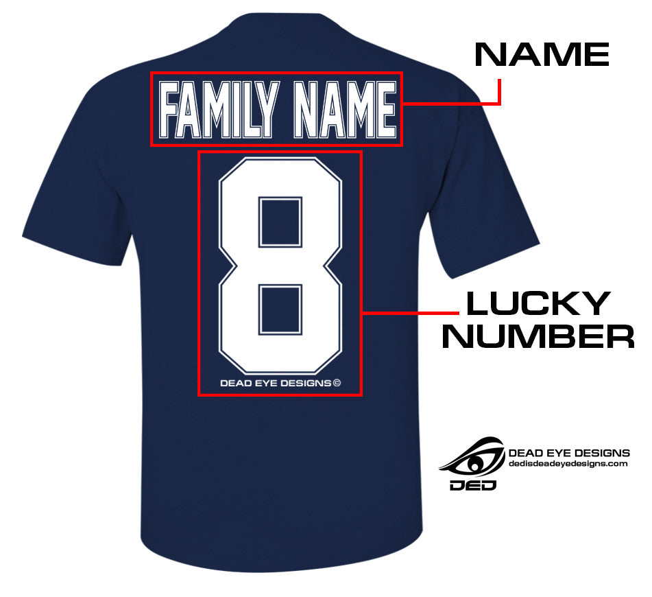 navy blue and white jersey