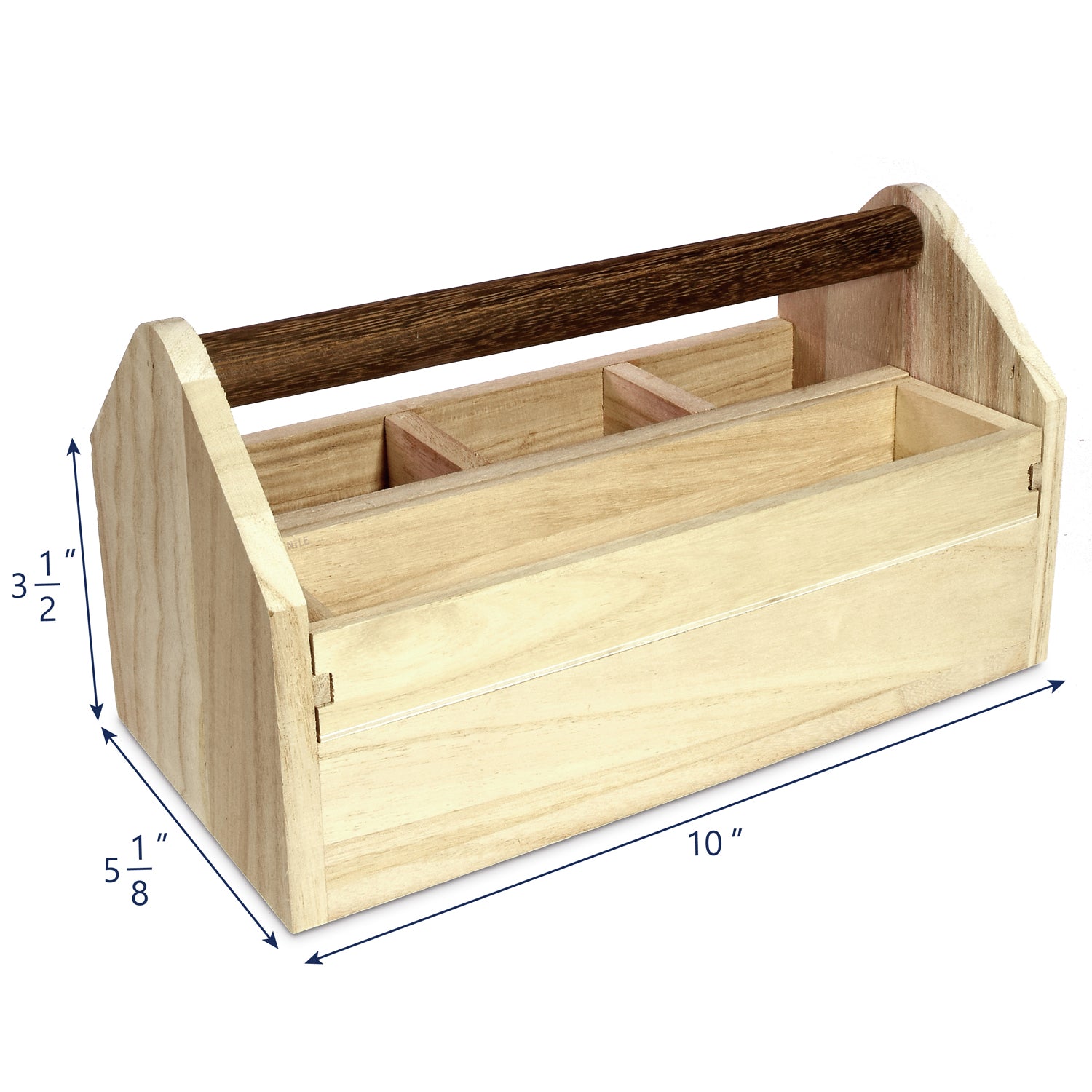 IKEE DESIGN® Natural Wood Color Wooden Tool Box with Handle