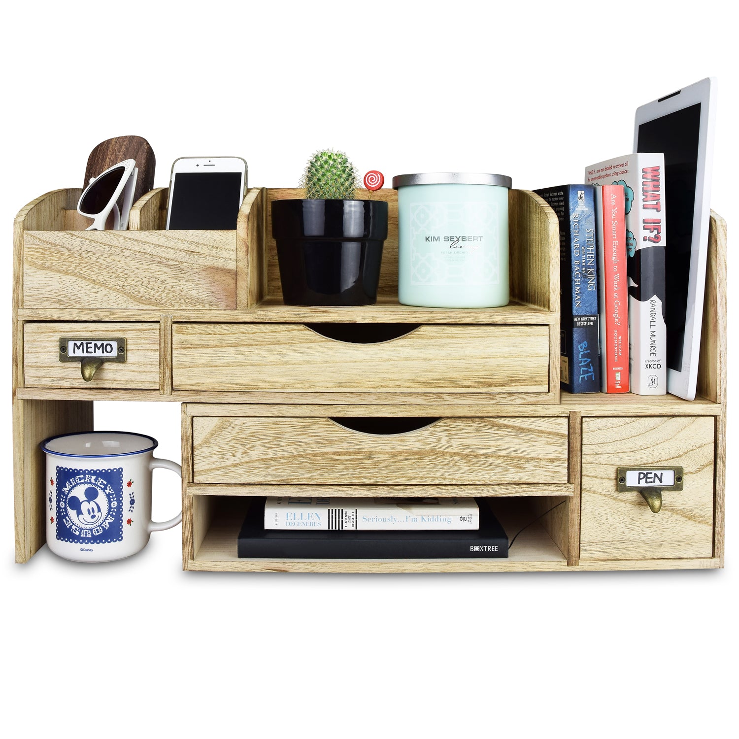 Ikee Design Adjustable Wooden Desktop Organizer