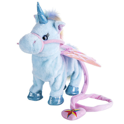 walking plush unicorn