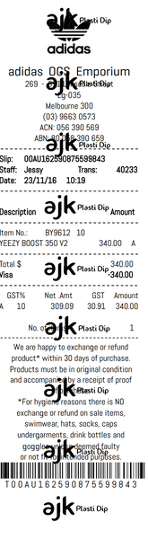 adidas yeezy receipt