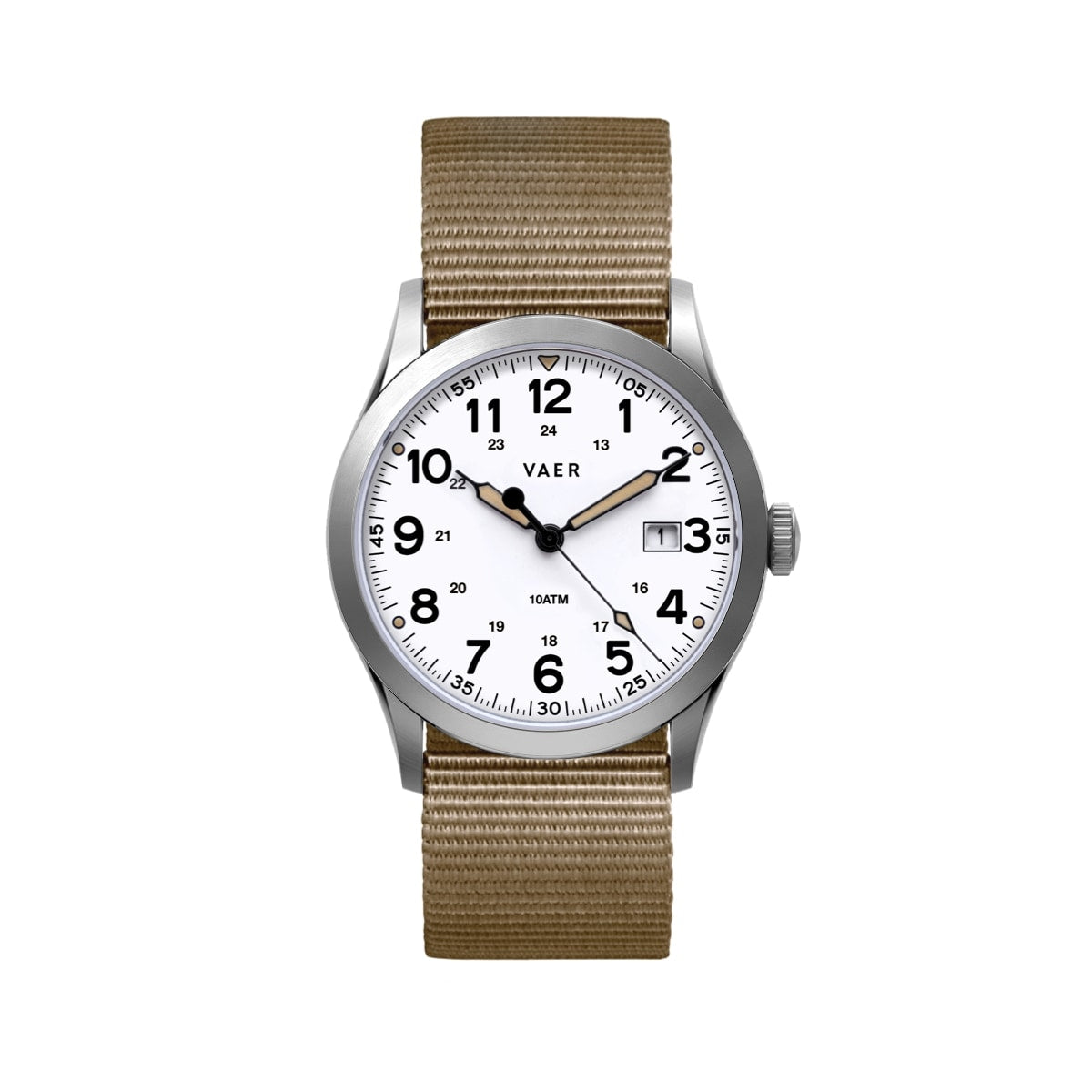 VAER S3 Field White 10ATM, Sapphire Glass, 2x Straps Vaer Watches