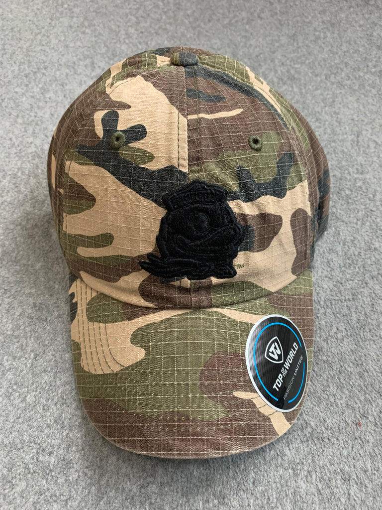 Camo Oregon Ducks Adjustable Hat With 