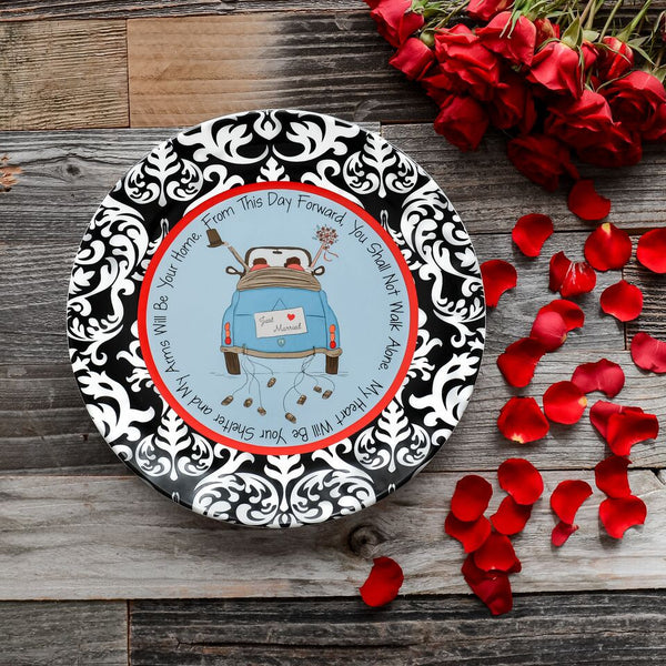 Just Married Ceramic Plate - Caucasian