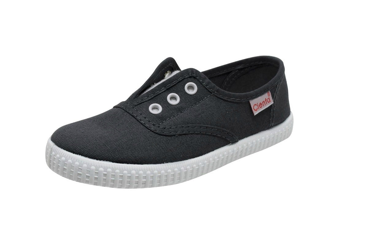 Slip on canvas shoe charcoal - shoes for boys and girls - quality - Cienta  Shoes Australia