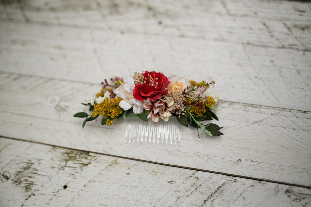 yellow hair flowers weddings