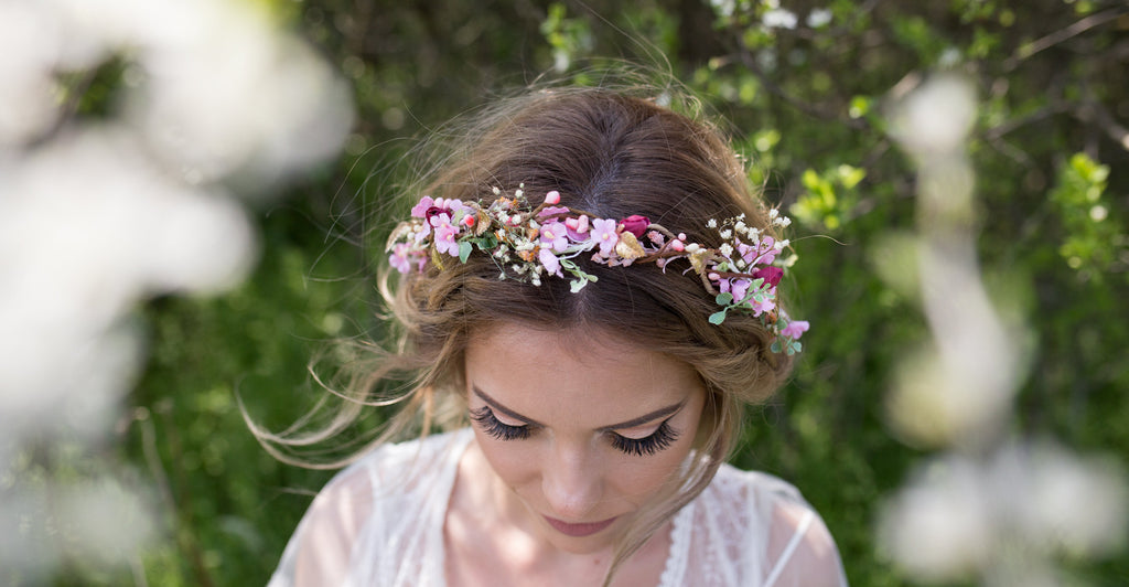 pink hair flower