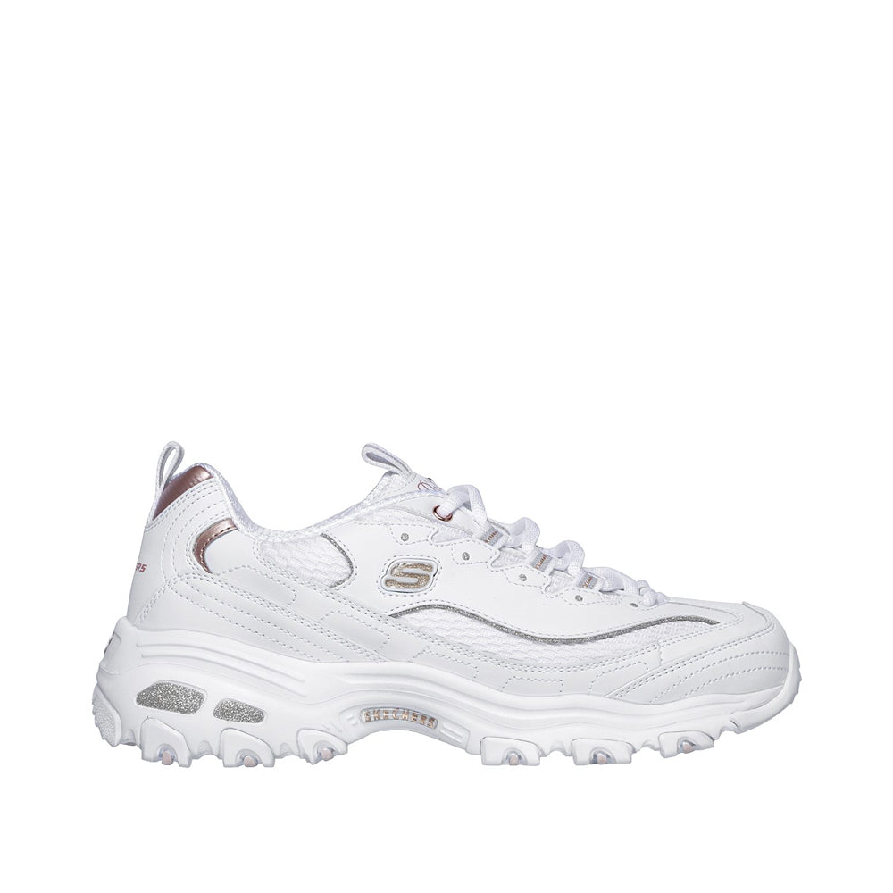 white glitter skechers