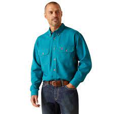 MENS FR INHERENT LS WORK SHIRT AQUA 10049031