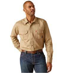 MNS FR SNAP LS WRK SHIRT KHAKI 10048445