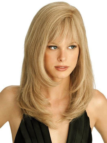 Blonde Human Hair Wig with Bangs