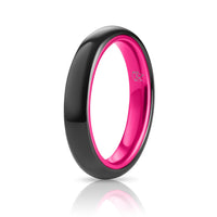 Black Ceramic Ring - Resilient Pink - 4MM - EMBR