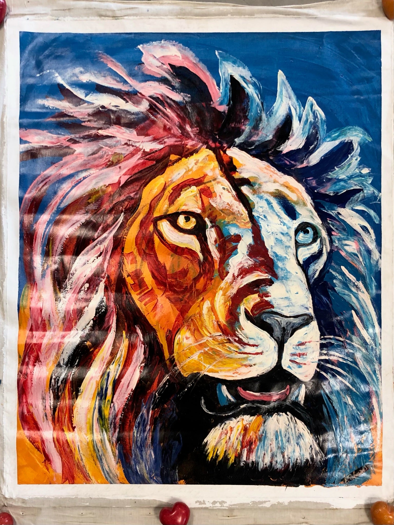 colorful lion drawing