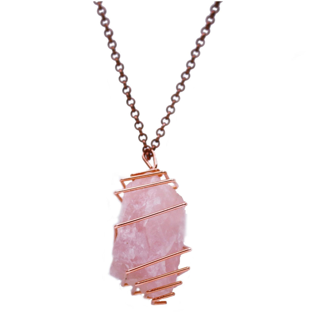 Rose Quartz Crystal Necklace – The Crystal Grid