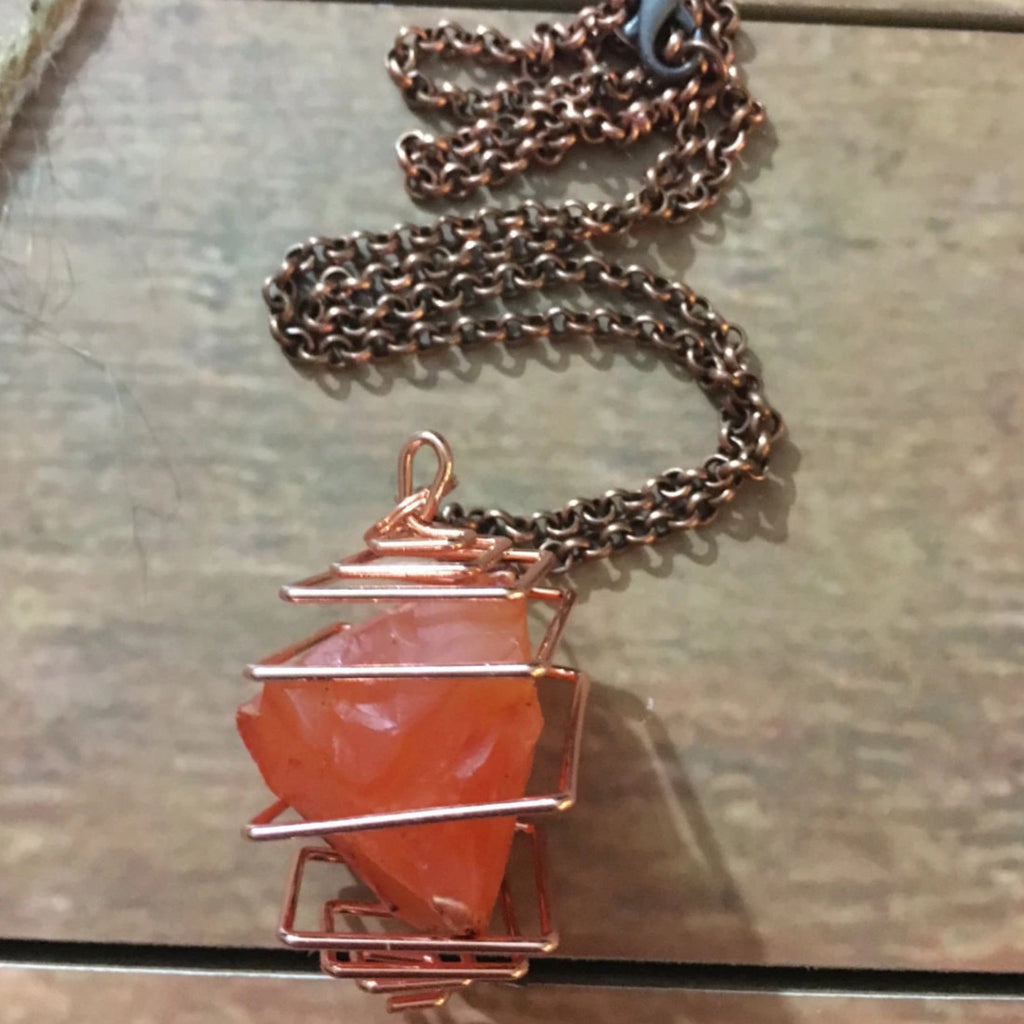 Carnelian Crystal Necklace The Crystal Grid 