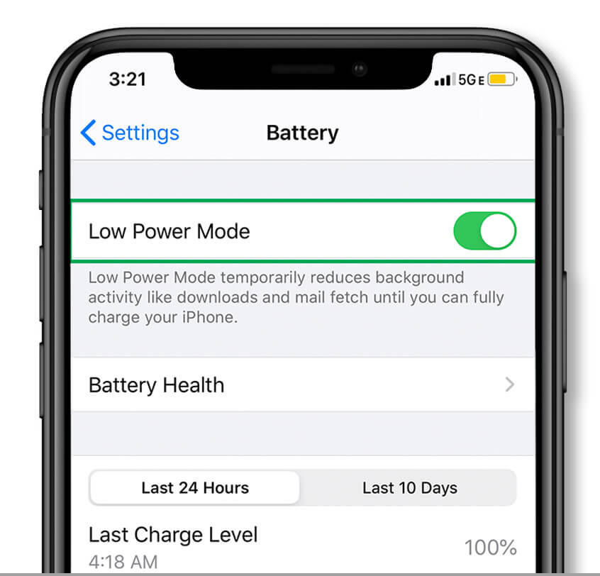 how to turn low battery mode off