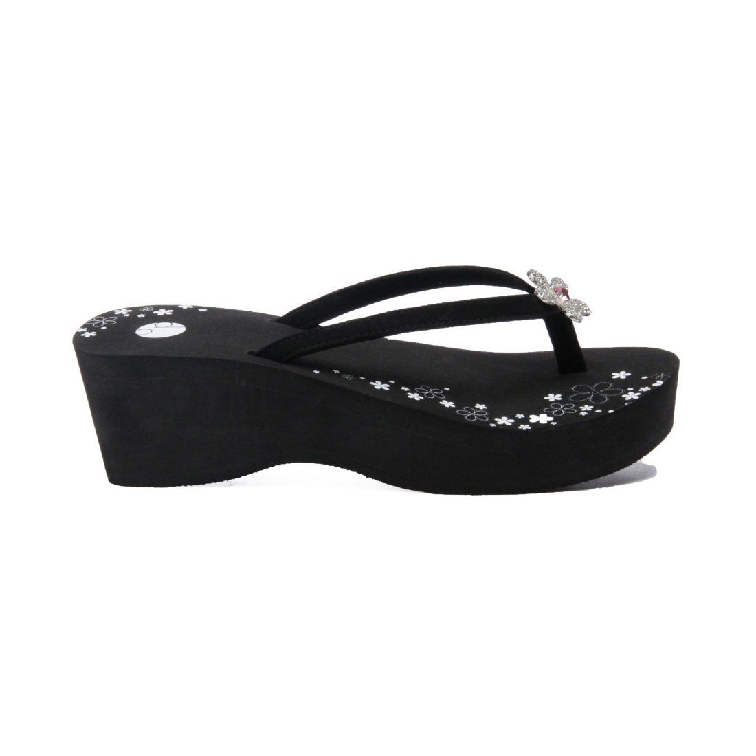 black platform flip flops