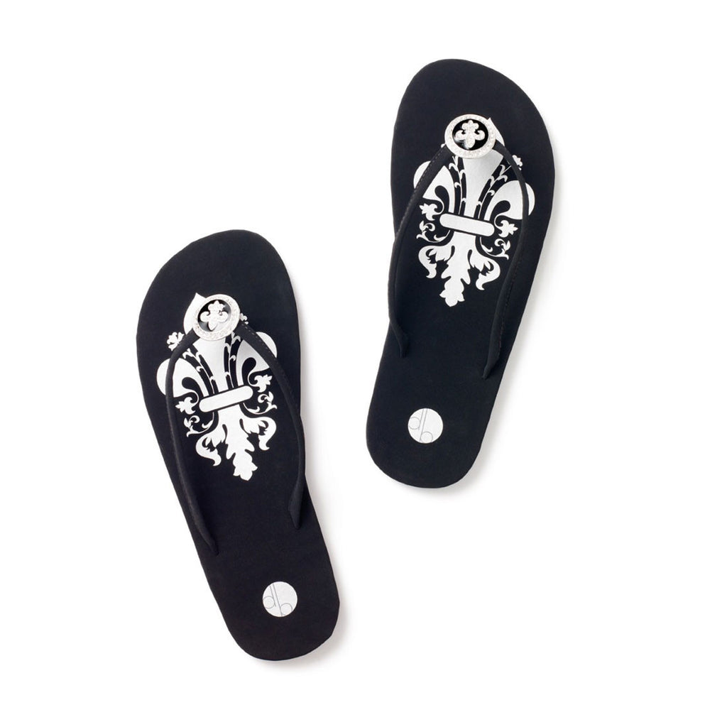 fleur de lis flip flops