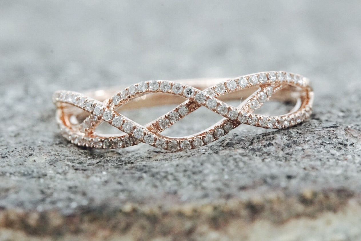 18k Rose Gold Diamond Infinity 