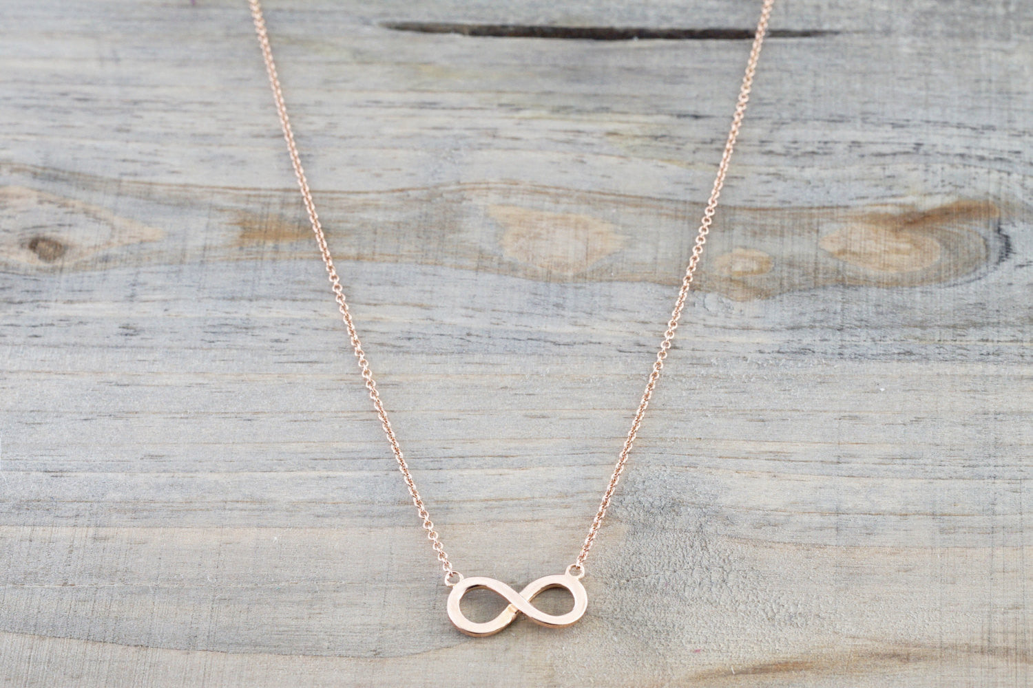 14k Rose Gold Infinity Open Pendant Necklace – Brilliant Facets